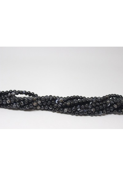 Akik Taşı Yarım Dizi 6 MM (17309) 18 CM Çok Renkli