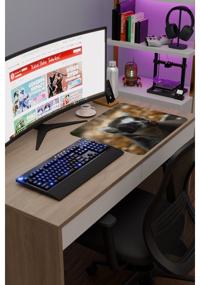 Lemur Kaymaz Dikişli Kauçuk Oyuncu Mousepad V1 - 48x40 Xl Gaming Mouse Pad Fare Altlığı