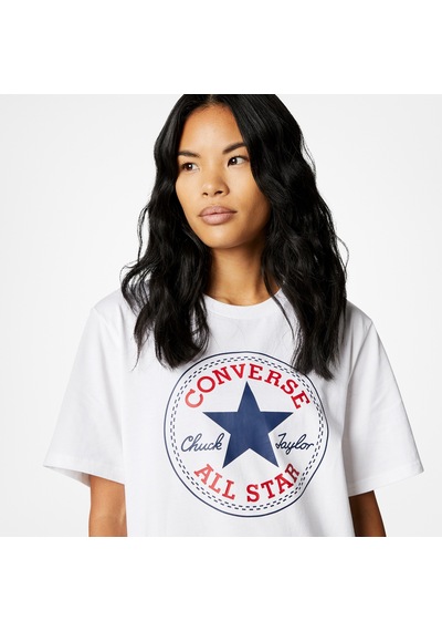 Converse Go-to All Star Patch Logo Unisex Beyaz T-shirt Düz 10025459 Beyaz
