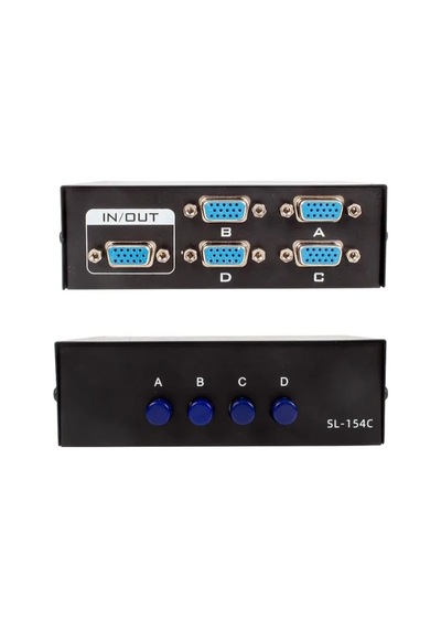 Pm-20014 4 Port Vga Switch Manuel Geçiş Kutusu Çok Renkli
