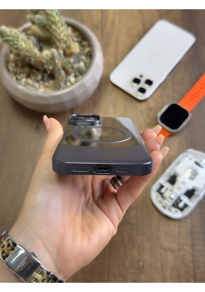 Apple iPhone 13/14 Magsafe Uyumlu Mika Sararmaz Kılıf Soocase720 Siyah