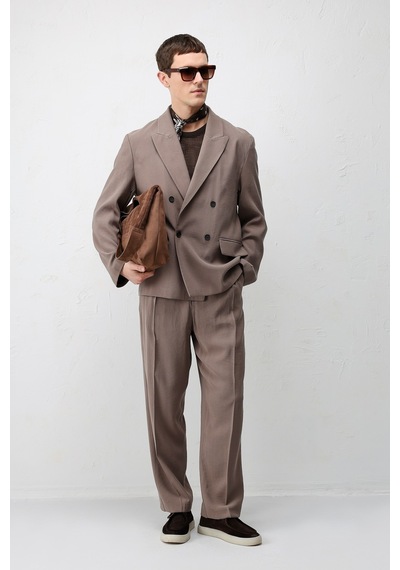 Antioch Modal Karışımlı Relaxed Fit Erkek Blazer Ceket Vizon
