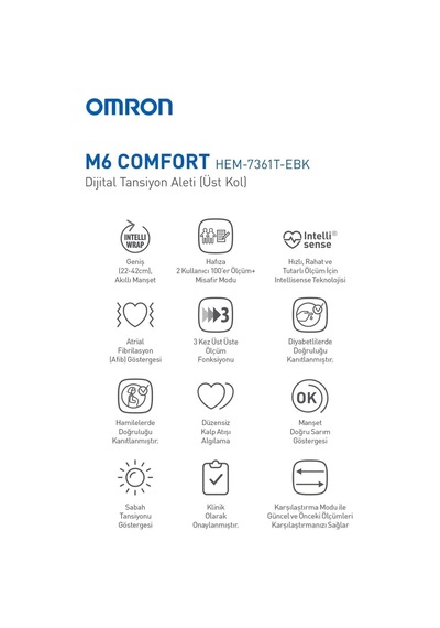 M6 Comfort Hem-7360-e Dijital Koldan Ölçer Tansiyon Aleti