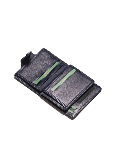 Navy Cüzdan & Kartlık Erkek 866 Vergelio Purse Matte Crystal Wallet Card Holder Mavi