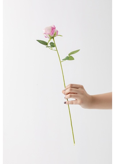 Yapay Kadife Gül Tek Dal Pembe 50 Cm