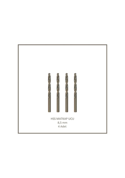 Hss Matkap Ucu 8,5 Mm, Metal, Ahşap, Plastik İçin 4 Adet
