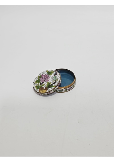 Antika Cloisonne Minyatür Kutu 5,5x1,7cm 075