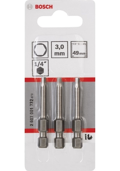 Bosch Hex 3x49 Mm 3'lü Allen Bits Uç Extrahard 2607001732