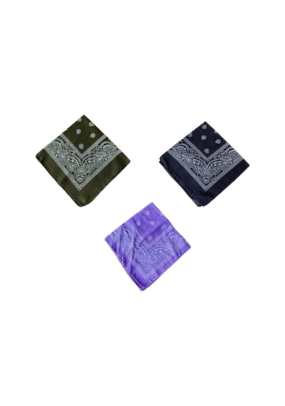 Pamuklu Klasik Desen Unisex 3lü Bandana Seti Renkli Bandana Etnik Desenli A Kalite Bandana Altın