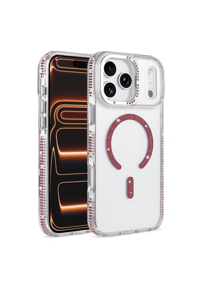Maks Technology Apple Uyumlu iPhone 18 Pro Kılıf M-safe Şarj Özellikli Mkst Tera Silikon Kapak - Mürdüm