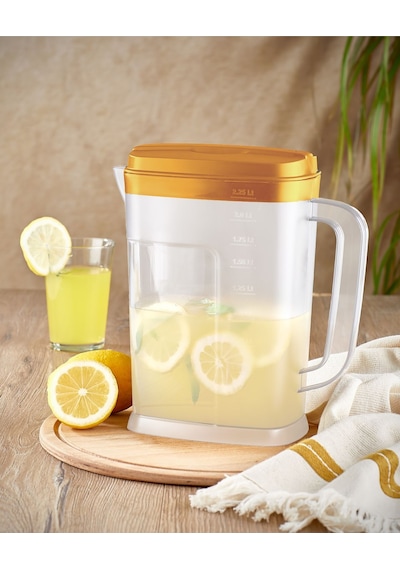 Vienev 2,25 Litre Sürahi - Meşrubat Su Ayran Sürahisi Turuncu