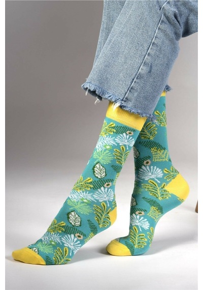 Ozzy Socks Lime Desenli Çorap Yeşil-sarı