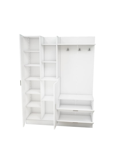 Robinhome Robin Home Vestiyer Ayakkabılık Portmanto Aynalı Raf Beyaz No 5