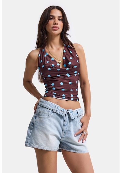 Kadın Ice 4s6-3 Mini Boy Kemer Detaylı Denim Şort Ice Rengi