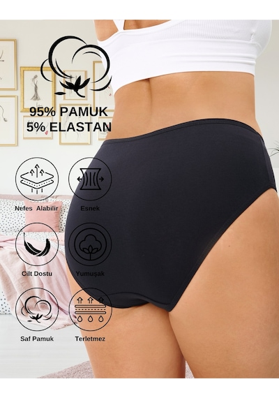 Alya Underwear Kadın Külot Basic Slip Renkli Pamuklu Iç Çamaşırı 10'lu Paket Multicolor-x32 Multicolor - X31
