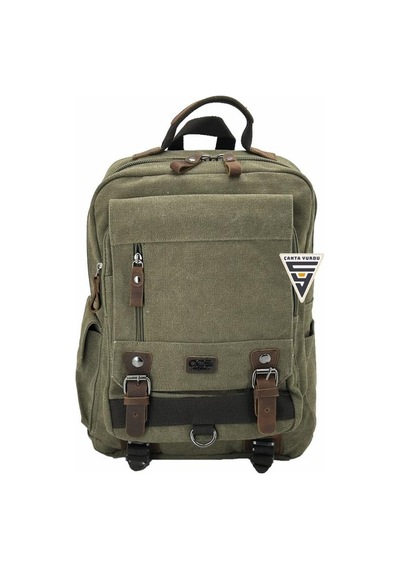 Ççs London 51565 Kanvas Laptop Sırt Çantası Haki