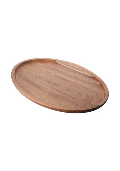 Akayev Akasya Oval Sunum Tabağı 33x23 Cm Kahverengi