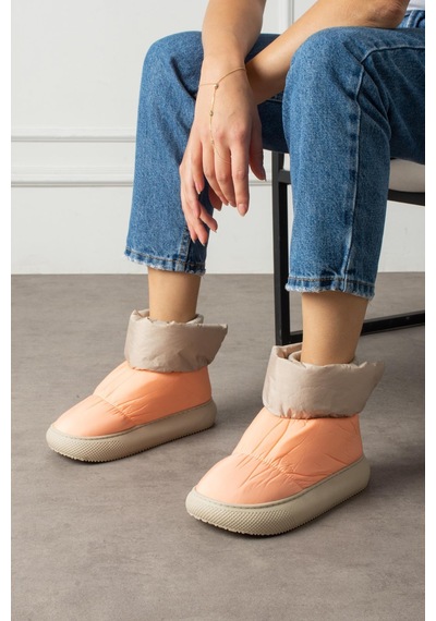 Shoetek Seina Kadın Bot&bootie Bilek Trikolu Paraşüt Kumaş Soman Pembe
