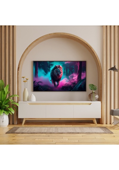 Hayvan Figürlü Alaca Aslanlı Pvc 60x90 Cm Çerçevesiz Tablo 45