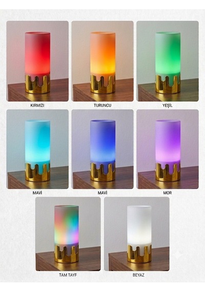 Tasarım Ödüllü Erimiş Damla 3d Gece Lambası - 7 Renkli Rgb Akıllı Ambiyans Abajuru E27 Ampül Dahil Beyaz - Altın