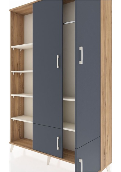 Arges Dolap 6 Raflı 4 Kapaklı Tek Askılı 132x30x195 Çam-antra... Çam Arges Dolap 6 Raflı 4 Kapaklı Tek Askılı 132x30x195 Çam-antra... Çam