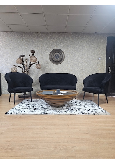 Zafir Teddy Takım Siyah Boyalı Sivriltme Ayak Çay Seti Koltuk - Berjer , Balkon, Salon, Ofis Siyah Zafir Teddy Takım Siyah Boyalı Sivriltme Ayak Çay Seti Koltuk - Berjer , Balkon, Salon, Ofis Siyah