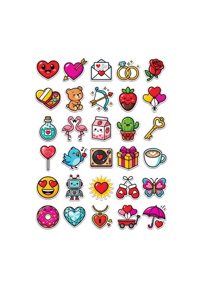 Karma Koleksiyon Sticker Seti 150 Adet - 5'li Mega Paket No11 - Laptop Defter Ajanda Çok Renkli