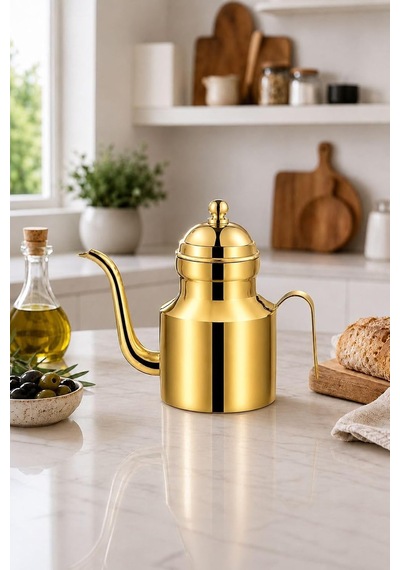 Komple 304 Çelik Gold 500 Ml Yağdanlık Sosluk Ve Sirkelik Mt271sr Çok Renkli