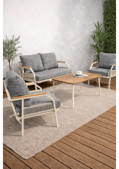 Daisy Krem 211 Masalı Gri Bahçe Mobilya Seti Balkon Teras Oturma Grubu Dış Mekan Şık Tasarım Daisy Krem 211 Masalı Gri Bahçe Mobilya Seti Balkon Teras Oturma Grubu Dış Mekan Şık Tasarım