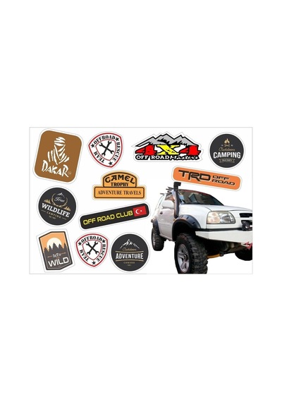 Off Road Temalı Sticker 9 Parça Çıkartma Seti 1