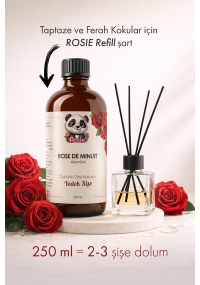 Rosie Rose De Minuit Çubuklu Oda Kokusu Yedek Şişe 250 Ml Gece Gülü Aromalı Yedek Şişe Fresh