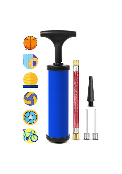 5li Şişirme Pompa Seti Futbol Bisiklet Pilates Topu Şişme Yatak Simit Kolluk Şişirme Pompası 20cm