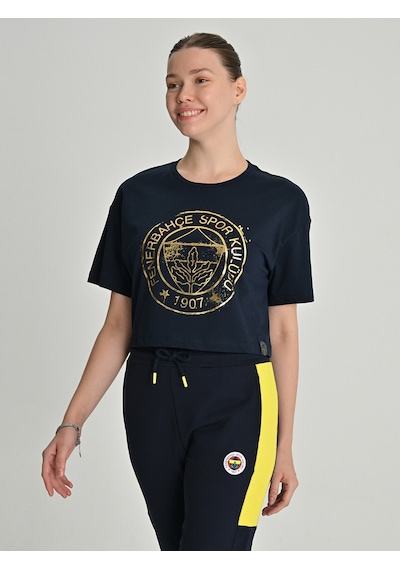 Fenerium Kadın Trıbun Gold Logolu Tshırt Fb Laci Yeni