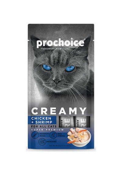 Prochoice Creamy Tavuklu Ve Karidesli Sıvı Kedi Ödül Maması 4x15 Gr