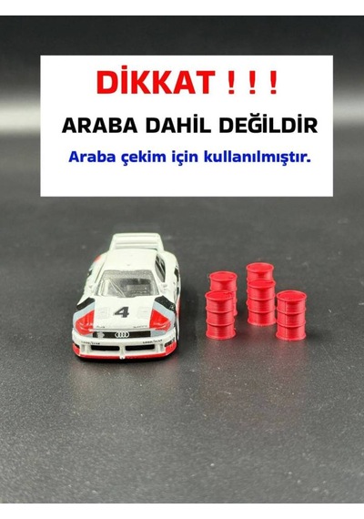 1:64 Ölçek Diaroma Garaj Aksesuarları Varil Kırmızı 10 Adet