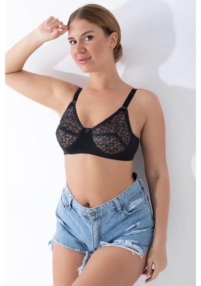 Sistina Siyah - 219 - Dantelli Toparlayıcı Sütyen - 506 - - Myceshop - Beden 105