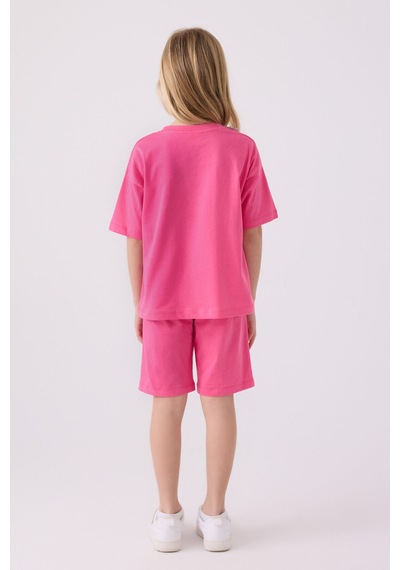 U.S. Polo Assn. U.s. Polo Assn Kız Çocuk Pembe Bermuda Takım Us1848-c-v6 Pembe