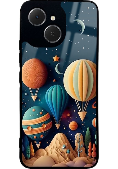 Tecno Spark 40c Astral Balonlar Tasarımlı Glossy Telefon Kılıfı Çok Renkli