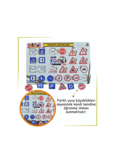 Ahşap Trafik Levha Ve İşaretleri Açıklamalı Bultak Yapboz