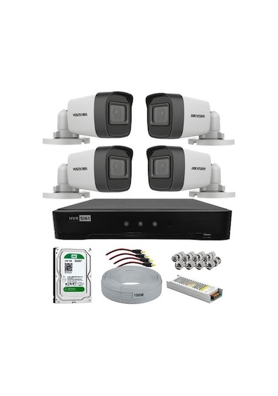 Hikvision 4 Kameralı Hikvision Güvenlik Kamerası Full Set