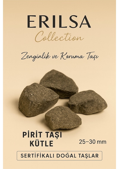 Sertifikalı Ham İşlenmemiş Pirit Taşı Kütle 25 30 Mm Zenginlik
