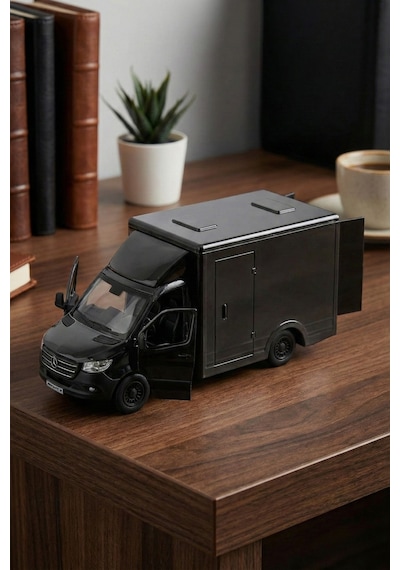 Mercedes-benz Sprinter 1:48 Ölçek Çek Bırak Metal Kargo Kamyoneti Oyuncak Araba 14 Cm