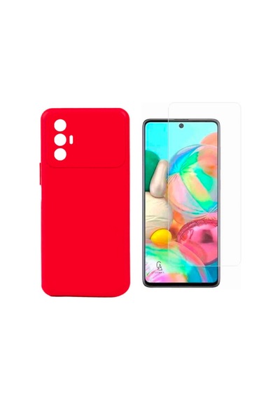 Tecno Spark 8 Pro Uyumlu Kılıf Esnek Silikon Telefon Kılıfı Ve Temperli Cam Ekran Koruyucu