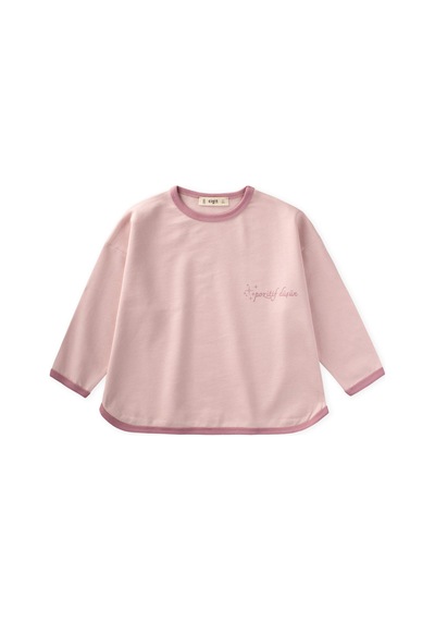 Cigit Geniş Kesim Mevsimlik Uzun Kollu T-shirt 2-8 Yaş Pudra Pembe