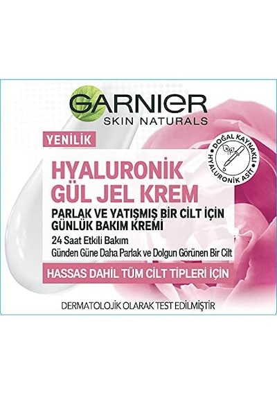 Hyaluronik Gül Jel Krem Parlak Ve Yatışmış Bir Cilt İçin Günlük Bakım Kremi 50 Ml