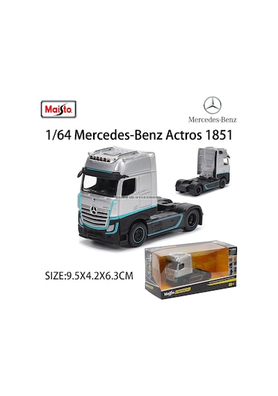 Maisto 1:64 Uluslararası Mercedes-benz Mack Marşı Römork Modeli Simülasyon Mavi