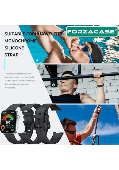 Forzacase Huawei Fit 3 İle Uyumlu Tokalı Silikon Kordon Kayış - Fc635 Açık Pembe