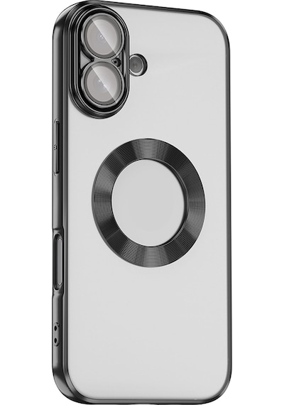Apple Uyumlu iPhone 17 Kılıf Kamera Korumalı Logo Gösteren Zore Omega Kapak Gold