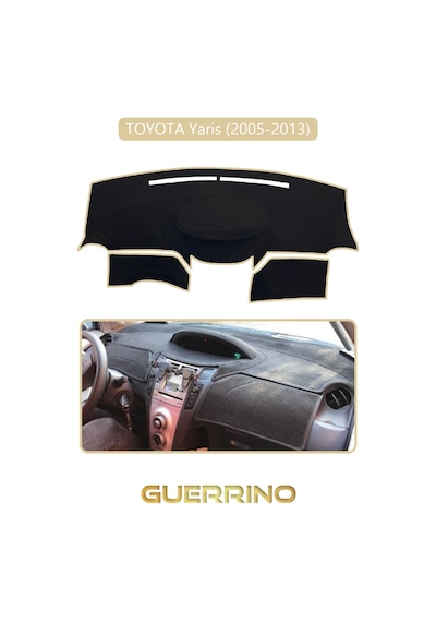Toyota Yaris 2005-2013 Torpido Koruma Halısı Bej Kenar