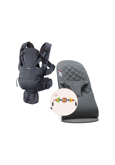 Babybjörn 2'li Set Oyuncaklı Bliss Ana Kucağı Woven & Kanguru Move Mesh Anthracite